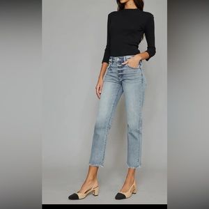 Kancan Light Stone Wash High Rise Straight Fit Jeans